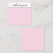 Carte De Correspondance Élégant Design moderne Script Rose Flat Note Card (Devant / Derrière)