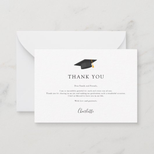 Carte De Correspondance Elégant Design Photo Script Graduation 2025 (Dos)