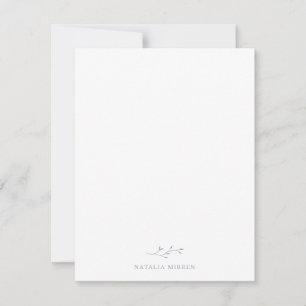 Carte De Correspondance Élégant Dusty Blue Botanical Branch