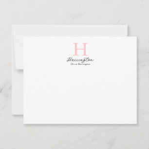 Carte De Correspondance Élégant et sophistiqué Monogramme rose