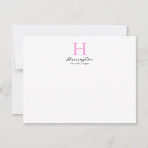 Carte De Correspondance Élégant et sophistiqué Monogramme rose chaud