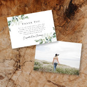 Carte De Correspondance Elégant Eucalyptus Photo Merci funéraire