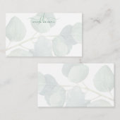 Carte De Correspondance Élégant Eucalyptus Script Monogrammes Initiales (Devant / Derrière)