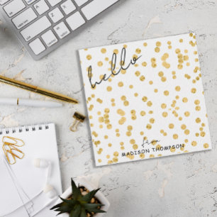 Carte De Correspondance Élégant Falling Gold Parties scintillant Hello Scr