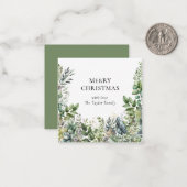 Carte De Correspondance Élégant feuillage botanique moderne de Noël (Devant/Arrière en situation)