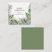 Carte De Correspondance Élégant feuillage botanique moderne de Noël (Devant / Derrière)