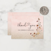 Carte De Correspondance Elégant Fleur sauvage d'aquarelle et papillon flor (Devant/Arrière en situation)