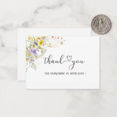 Carte De Correspondance Elégant Fleur sauvage floral merci (Devant/Arrière en situation)