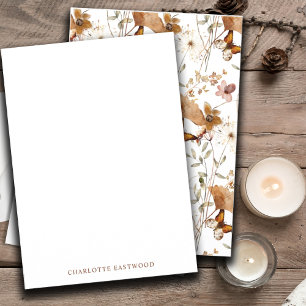 Carte De Correspondance Elégant Fleurs sauvages d'aquarelle personnalisée