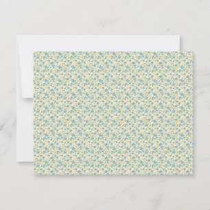 Carte De Correspondance Élégant floral dusty sarcelle et moutarde des anné
