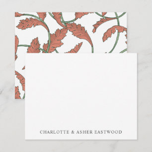 Carte De Correspondance Élégant Floral Vines Couple Newlyweds Mariage