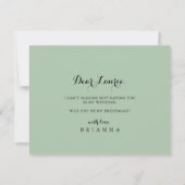 Carte De Correspondance Elégant Gold Green Bridesmaid Proposition (Dos)