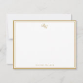 Carte De Correspondance Elegant Gold Monogram Two Border (Devant)