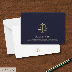 Carte De Correspondance Elegant Gold Scale Law Note Card