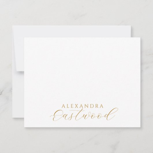 Carte De Correspondance Elegant Gold Script Name Typography (Devant)