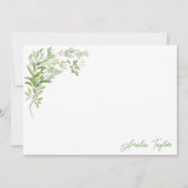 Carte De Correspondance Elegant Greenery Botanical Personalized Stationery (Devant)