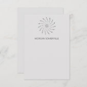 Carte De Correspondance Elégant gris ardoise Abstraite Fleur moderne (Devant / Derrière)