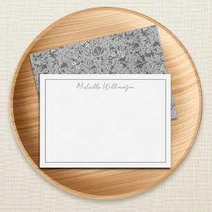 Carte De Correspondance Élégant gris jasmin floral botanique vintage