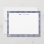 Carte De Correspondance Élégant Houndstooth Monogram Bleu Marine (Devant)