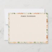 Carte De Correspondance Elegant Hydrangeas Peonies Floral Pattern Frame (Devant)