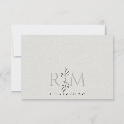 Carte De Correspondance Elegant Initials Botanical Monogram Couple (Devant)