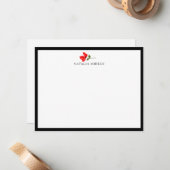 Carte De Correspondance Elegant Island Botanical Red Flower (Devant/Arrière en situation)