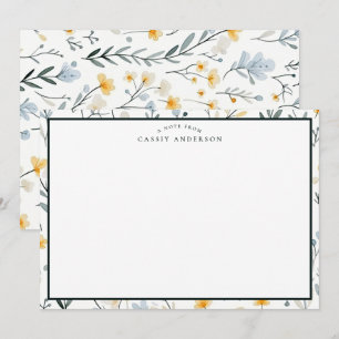 Carte De Correspondance Elégant Jardin Personnalisé Fleurs sauvages Floral