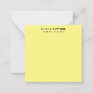 Carte De Correspondance Élégant Jaune Clair Simple Plain Professionnel