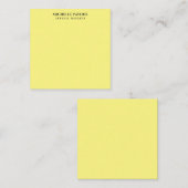 Carte De Correspondance Élégant Jaune Clair Simple Plain Professionnel (Devant / Derrière)