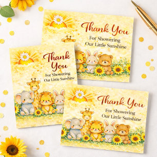 Carte De Correspondance Élégant Jaune Petit Safari de Soleil Merci