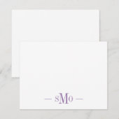 Carte De Correspondance Élégant Lavande Chic Monogramme 3 Initiales (Devant / Derrière)