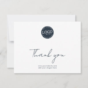 Carte De Correspondance Élégant Logo de Société de Script Moderne Merci