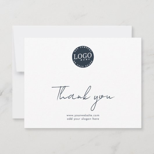 Carte De Correspondance Élégant Logo de Société de Script Moderne Merci (Devant)