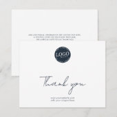 Carte De Correspondance Élégant Logo de Société de Script Moderne Merci (Devant / Derrière)