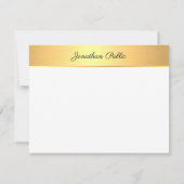 Carte De Correspondance Élégant manuscrit Monogramme Or moderne (Dos)
