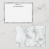 Carte De Correspondance Elégant Marbre blanc Faux Du Bureau de (Devant / Derrière)