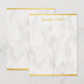 Carte De Correspondance Élégant Marbre Gold Scripts main personnalisées (Devant / Derrière)