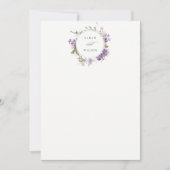 Carte De Correspondance Élégant Mariage de germe de prairie rustique Lilac (Devant)