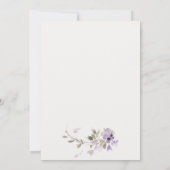 Carte De Correspondance Élégant Mariage de germe de prairie rustique Lilac (Dos)