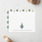 Carte De Correspondance Élégant Mariage d'ornement floral (Devant/Arrière en situation)