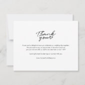 Carte De Correspondance Élégant mariage Merci de script photo (Dos)