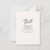 Carte De Correspondance Élégant Mariage photo manuscrit Merci (Dos)