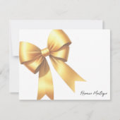 Carte De Correspondance Elegant Mellow Yellow Bow Stationery Note Card (Devant)