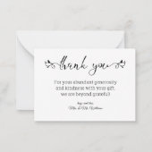 Carte De Correspondance élégant merci 8 photos collage mariage (Dos)