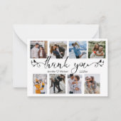 Carte De Correspondance élégant merci 8 photos collage mariage (Devant)