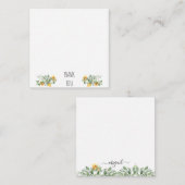 Carte De Correspondance Élégant Merci blanc tournesol (Devant / Derrière)