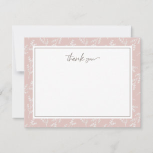 Carte De Correspondance Élégant Merci botanique de Blush