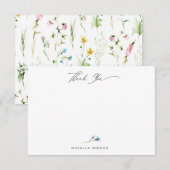 Carte De Correspondance Élégant Merci botanique Fleur sauvage (Devant / Derrière)