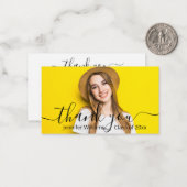 Carte De Correspondance élégant merci calligraphie photo graduation (Devant/Arrière en situation)