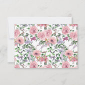 Carte De Correspondance Elégant Merci d'aquarelle rose floral Bouquet (Dos)